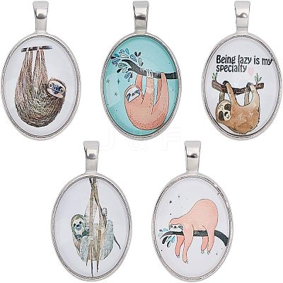 Alloy Glass Pendants PALLOY-CA0001-23-1