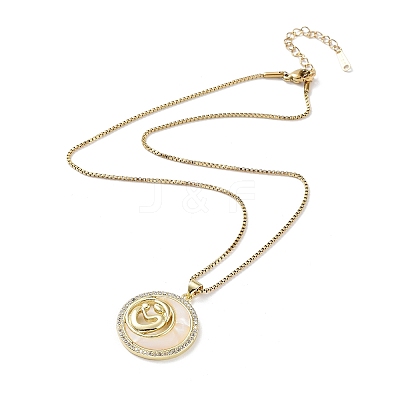 Mother's Day Brass Micro Pave Clear Cubic Zirconia Pendant Necklaces NJEW-G126-01A-1