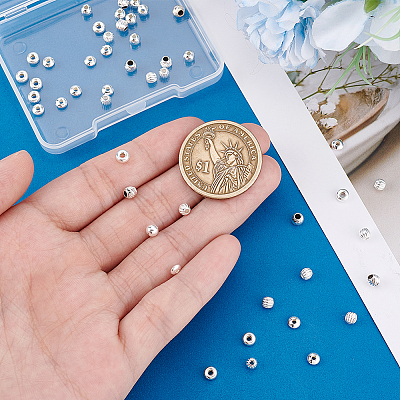 60Pcs 5 Styles 925 Sterling Silver Spacer Beads STER-PH0003-85-1