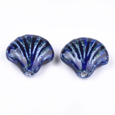 Handmade Porcelain Beads X-PORC-S498-36B-1