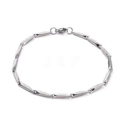 Unisex 304 Stainless Steel Bar Link Chain Bracelets BJEW-E372-10-1