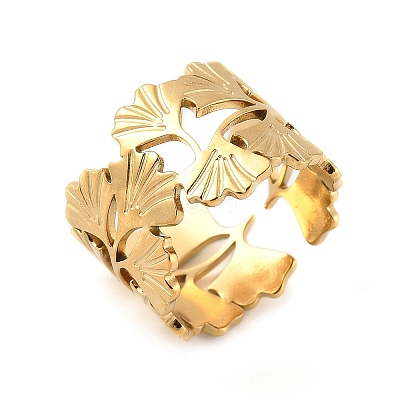 304 Stainless Steel Adjustable Open Cuff Rings for Women LS-RJEW-U060-03E-G-1
