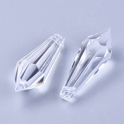 Transparent Acrylic Pendants TACR-WH0002-02-1