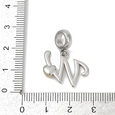 Brass European Dangle Charms KK-Z097-01W-GP-1