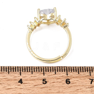 Brass Micro Pave Cubic Zirconia Cuff Open Rings CU-CBA5C10-09G-1