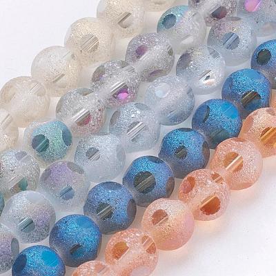 Electroplate Glass Beads Strands EGLA-D032-M-1
