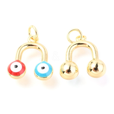 Brass Enamel Pendants KK-Y001-01E-G-1