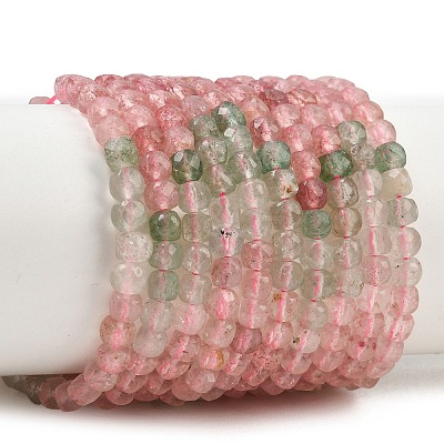 Gradient Color Natural Red and Green Strawberry Quartz Beads Strands GG-NH0007-C02-01-1