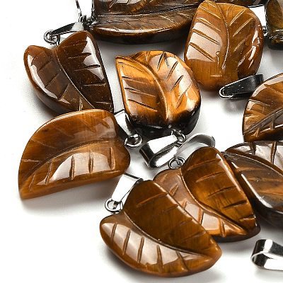 Natural Tiger Eye Pendants G-B127-01P-02-1