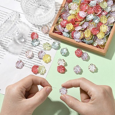 100Pcs Opaque Acrylic Pendants MACR-YW0004-08A-1