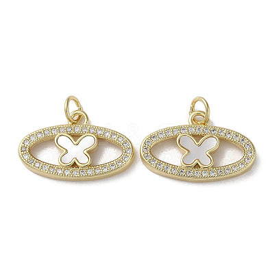 Brass Micro Pave Cubic Zirconia Charms KK-G485-02G-1