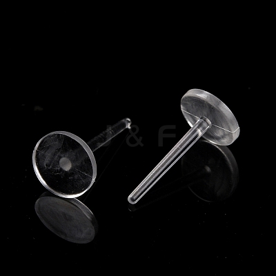 Plastic Flat Round Stud Earring Findings KY-P007-N01-1