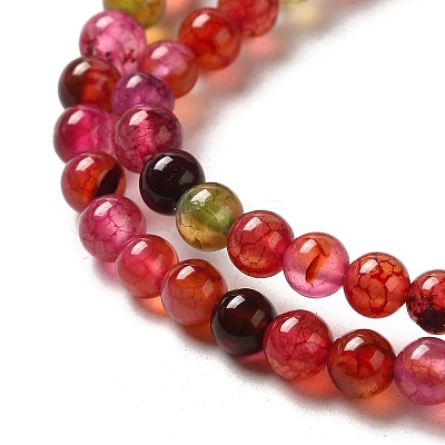 Dyed Natural Agate Beads Strands G-R262-4mm-1-1