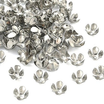 5-Petal Iron Flower Bead Caps X-IFIN-M008-02P-1