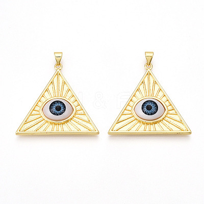 Brass Resin Pendants KK-T070-97-1