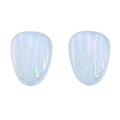 Rainbow Iridescent Plating Acrylic Beads OACR-N010-079-1