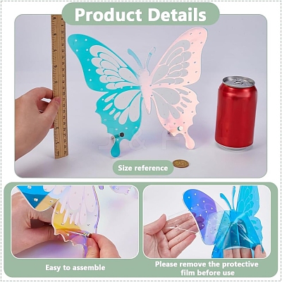 1 Bag Butterfly Laser Acrylic Slant Back Jewelry Earrings Display Stands ODIS-FG0002-02-1