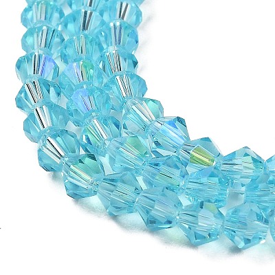 Transparent Electroplate Glass Beads Strands GLAA-F029-4mm-D20-1