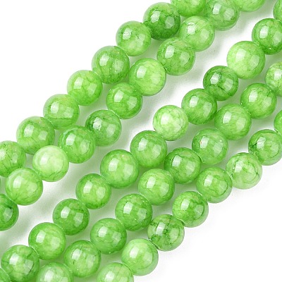 Natural Mashan Jade Round Beads Strands G-D263-6mm-XS17-1