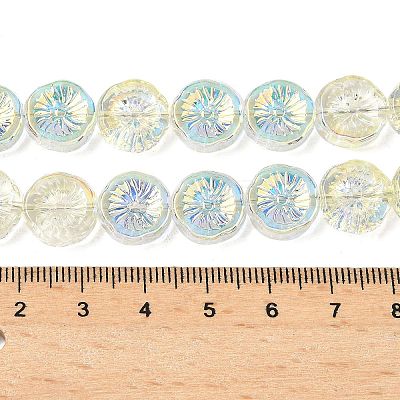 Half Electroplate Baking Paint Glass Beads Strands EGLA-K061-11A-AB01-1