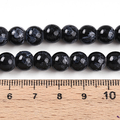 Baking Paint Glass Beads Strands DGLA-N008-8mm-10-1