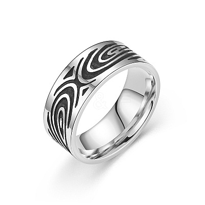 Retro 201 Stainless Steel Enamel Finger Rings for Men FS-WG366A7-11-1