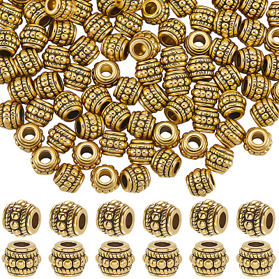 150Pcs Tibetan Silver Beads TIBEB-PA0001-02-1