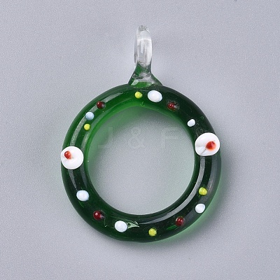 Christmas Handmade Lampwork Big Pendants LAMP-G141-08-1