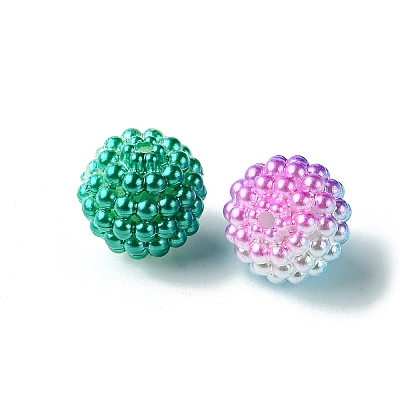 50Pcs 5 Colors Imitation Pearl Acrylic Beads OACR-FS0001-62B-1