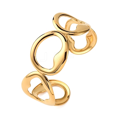 304 Stainless Steel Cuff Bangles for Women BJEW-G749-13G-1