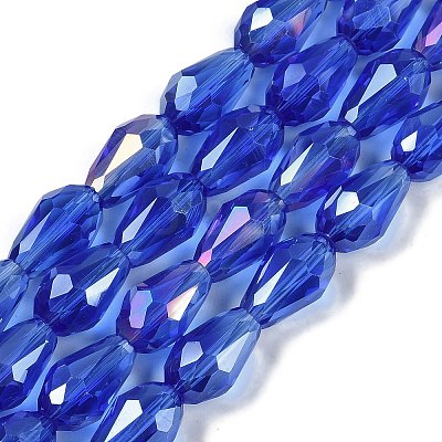 Transparent Electroplate Glass Beads Strands EGLA-N013-T10mm-B11-1