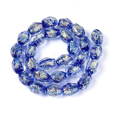 Handmade Foil Glass Beads Strands FOIL-N033-02B-1