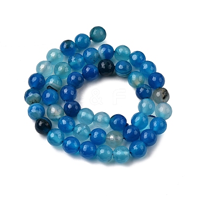 Natural Striped Agate/Banded Agate Beads G-J371-01-8mm-1