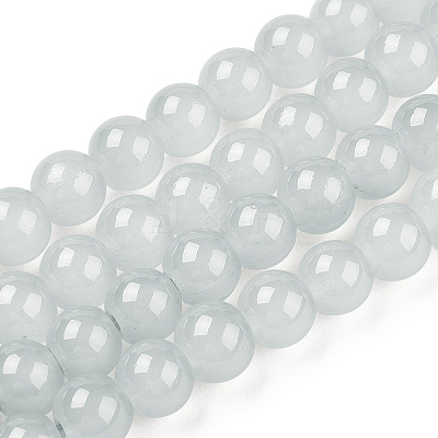 Baking Paint Imitation Jade Glass Round Bead Strands DGLA-Q021-6mm-43-1