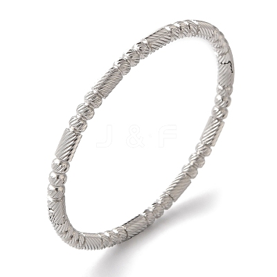 Non-Tarnish Texture 304 Stainless Steel Bangles for Women BJEW-K252-02P-1