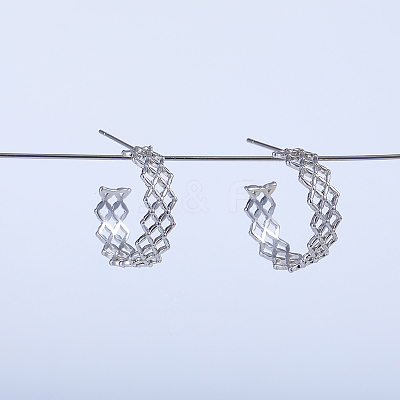 C-shaped Brass Stud Earrings WH0860-1