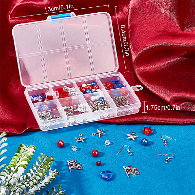 Independence Day Theme Drop Earring DIY Making Kit DIY-SC0018-27-1