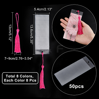 64Pcs 8 Colors Polyester Tassel Decorations OCOR-NB0001-44-1