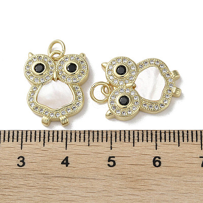 Brass Micro Pave Cubic Zirconia Pendants KK-G485-25C-G-1
