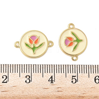 Brass Colorful Enamel Connector Charms KK-C110-10G-1
