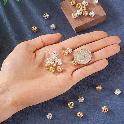 30Pcs 6 Style Brass Beads KK-TA0001-24-1