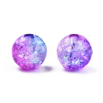 Transparent Crackle Acrylic Beads CACR-N002-10A-1