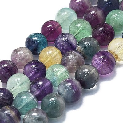 Natural Fluorite Beads Strands G-K245-A10-06-1