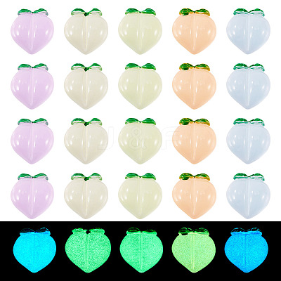 50Pcs 5 Colors Luminous Translucent Resin Decoden Cabochons RESI-TA0004-34-1