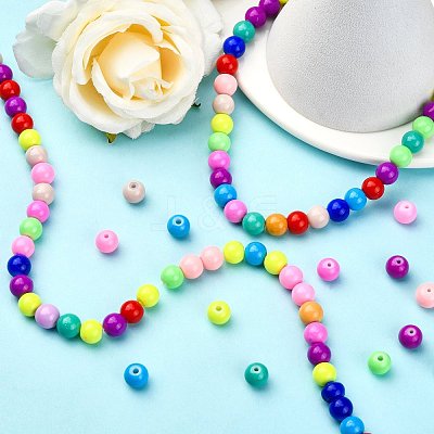 Baking Paint Glass Beads Strands X-DGLA-MSMC001-11-1