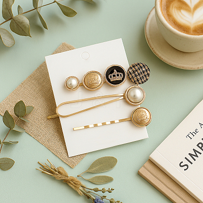 6Pcs 6 Styles Alloy Hair Bobbin Pins PHAR-HY0001-11-1