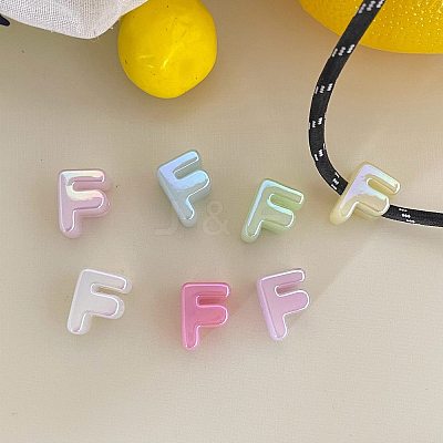 UV Plating Acrylic Alphabet Beads OACR-N163-42F-1