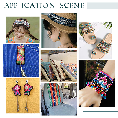 Ethnic Style Polyester Ribbons OCOR-WH0079-65B-1