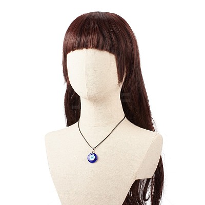 3Pcs 3 Size Lampwork Evil Eye Pendant Necklaces Set with Waxed Cords for Women NJEW-JN03954-1