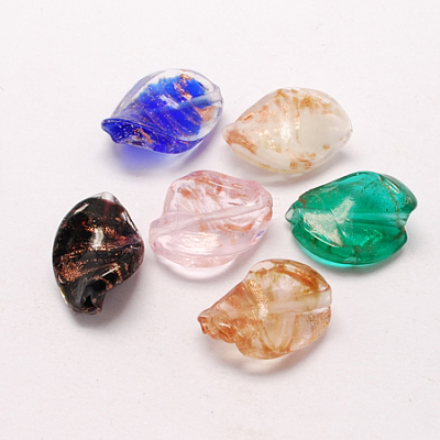 Handmade Gold Sand Lampwork Beads LAMP-S029-28x18mm-M-1